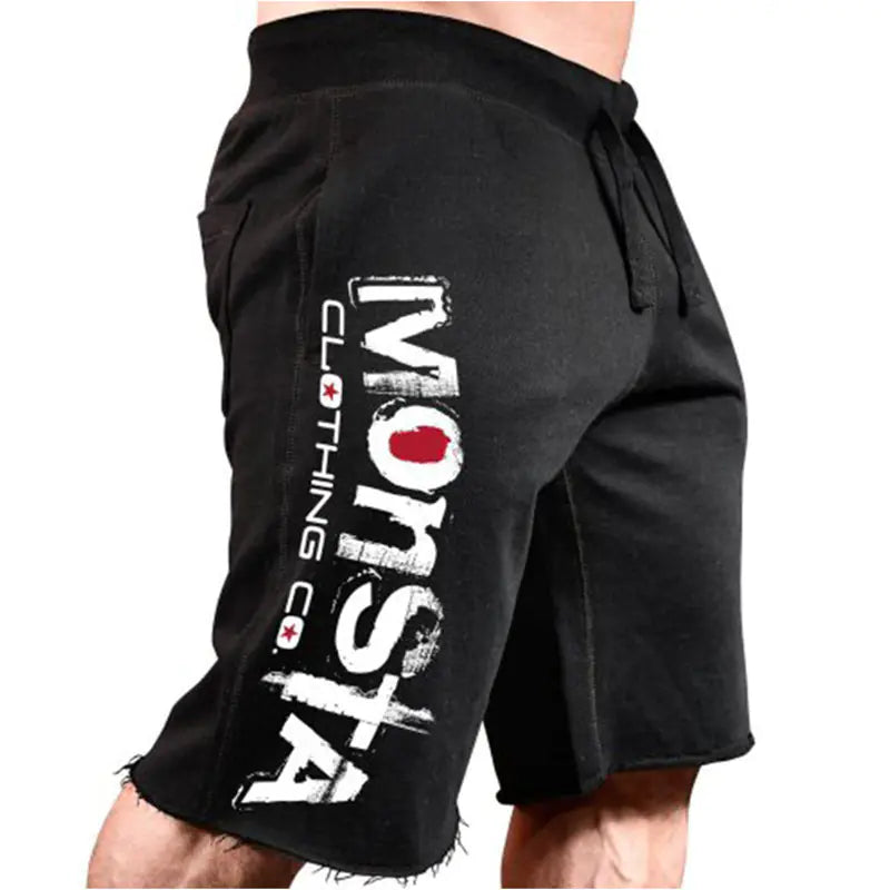 Men's Summer Sports Running Shorts with Drawstring Print