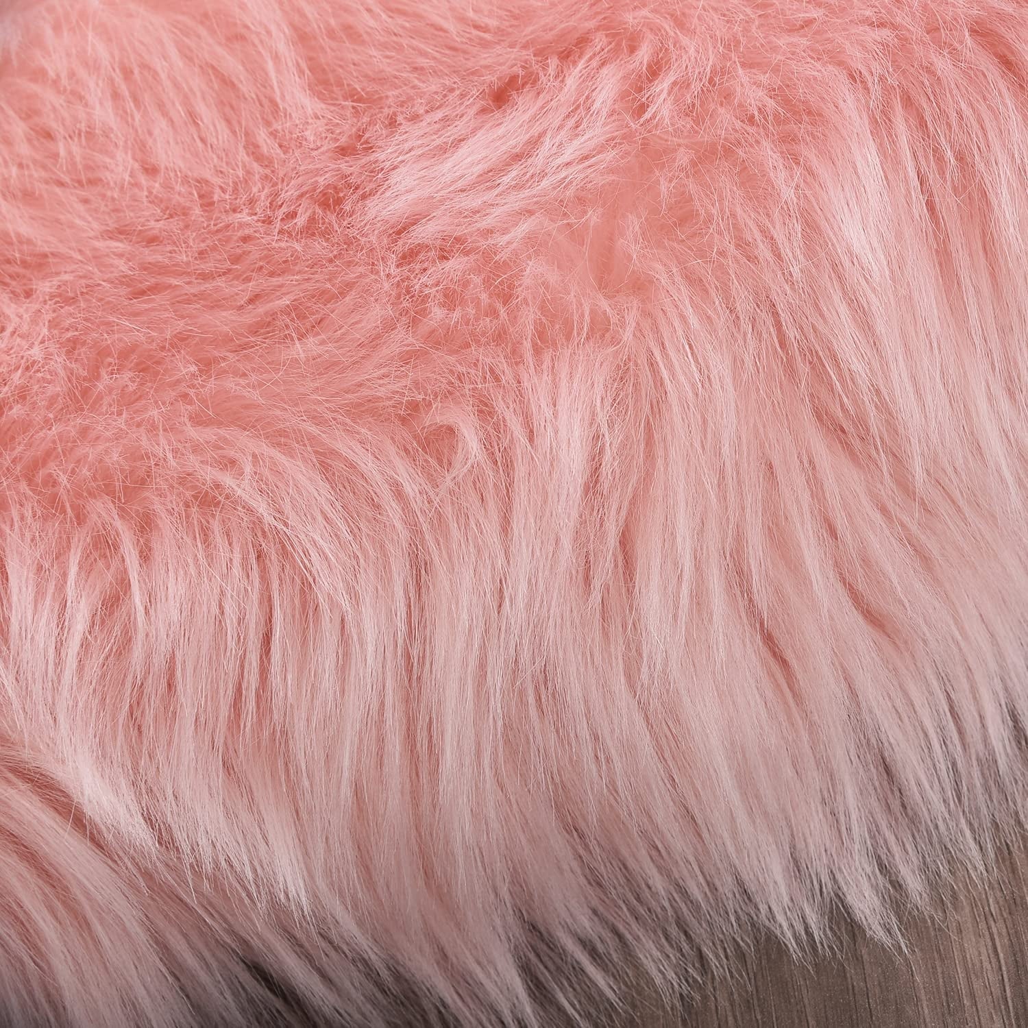 Fur Rug 3X5, Faux Fur Sheepskin Rug for Living Room, Fuzzy Rugs for Teen Girls Bedroom, Nursery, Luxury Room Decor, Pink Fur Rug, Rectangle
