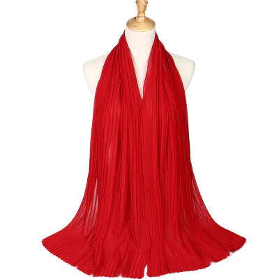 Crinkle Chiffon Solid Color Scarf from Malaysia
