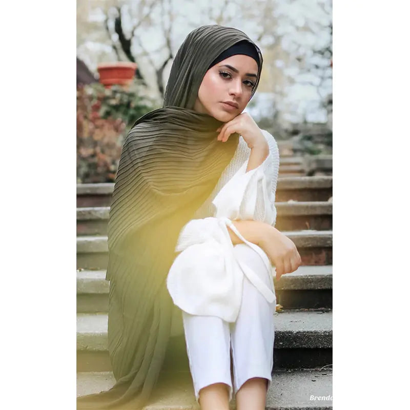 Crinkle Chiffon Solid Color Scarf from Malaysia