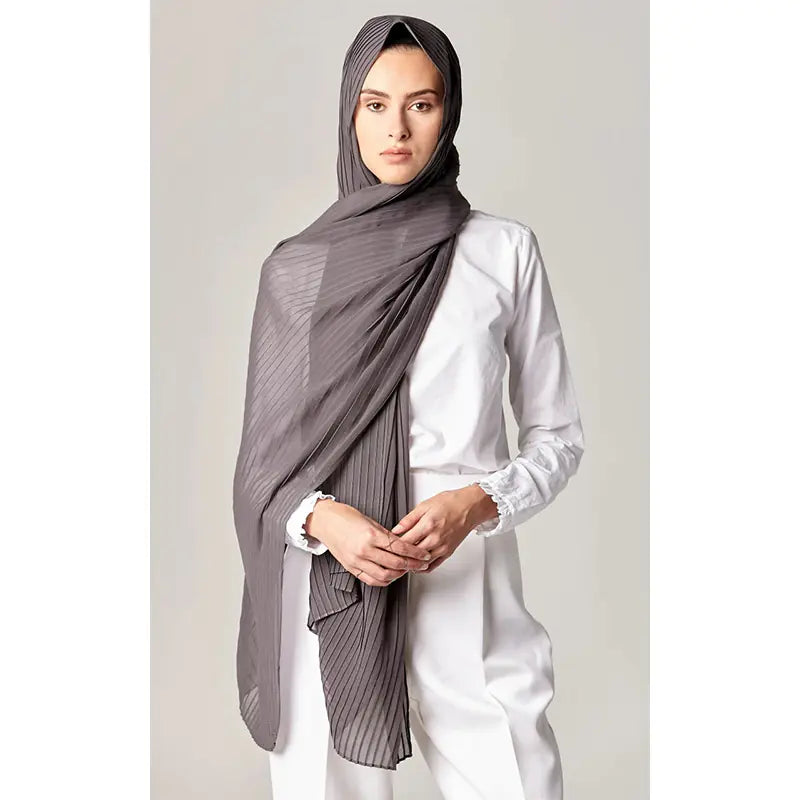 Crinkle Chiffon Solid Color Scarf from Malaysia
