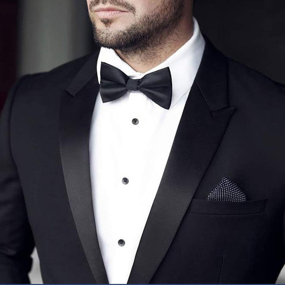 100% Silk Mens Bow Tie Bowtie Tuxedo Wedding Solid Color Formal Bow Ties for Man
