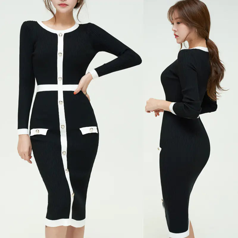 Knit Dress for Women - Long Autumn Winter Sweater Dress