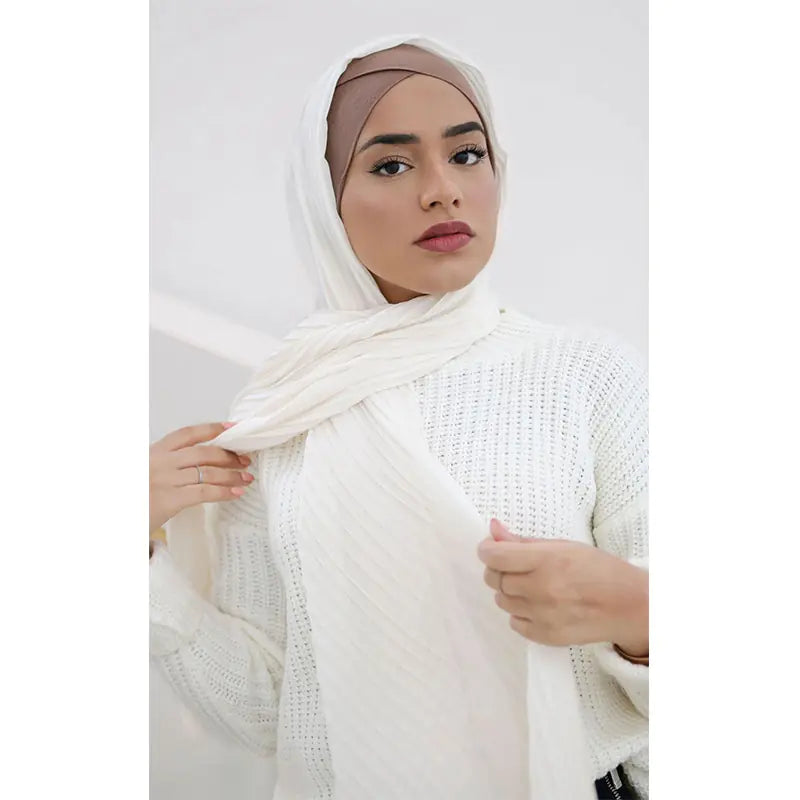 Crinkle Chiffon Solid Color Scarf from Malaysia