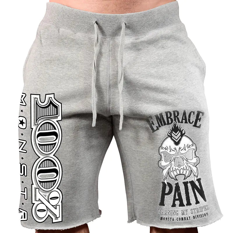 Men's Summer Sports Running Shorts with Drawstring Print