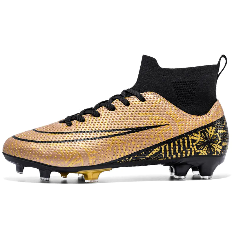 High-Top Men's Football Shoes - Anti-Slip Microfiber
