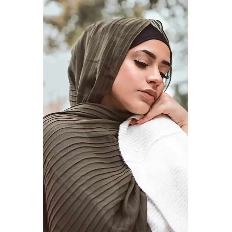 Crinkle Chiffon Solid Color Scarf from Malaysia