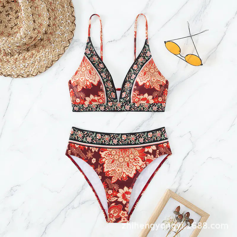 Huludao Women's Sexy Bikini Swimsuit with Push-Up Top