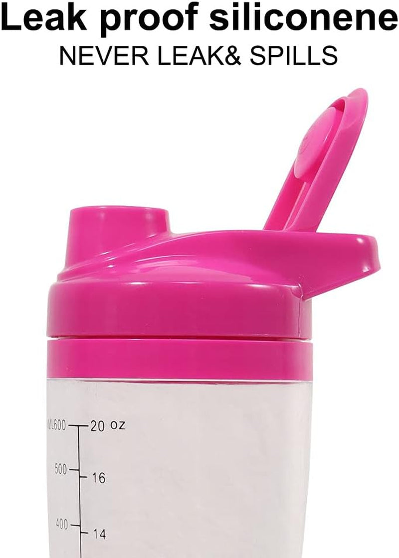 Self Mixing Mug Electric Protein Shaker Bottle, Protein Shaker Cup, 25 Oz High-Torque Battery-Powered Blender Shake Bottle,Portable,Self-Stirring Mug for Various Powder (Pink)