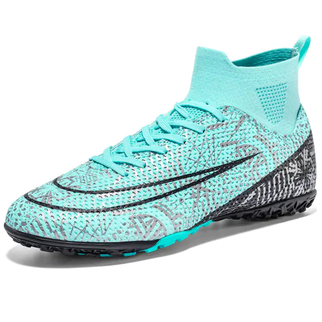 High-Top Men's Football Shoes - Anti-Slip Microfiber