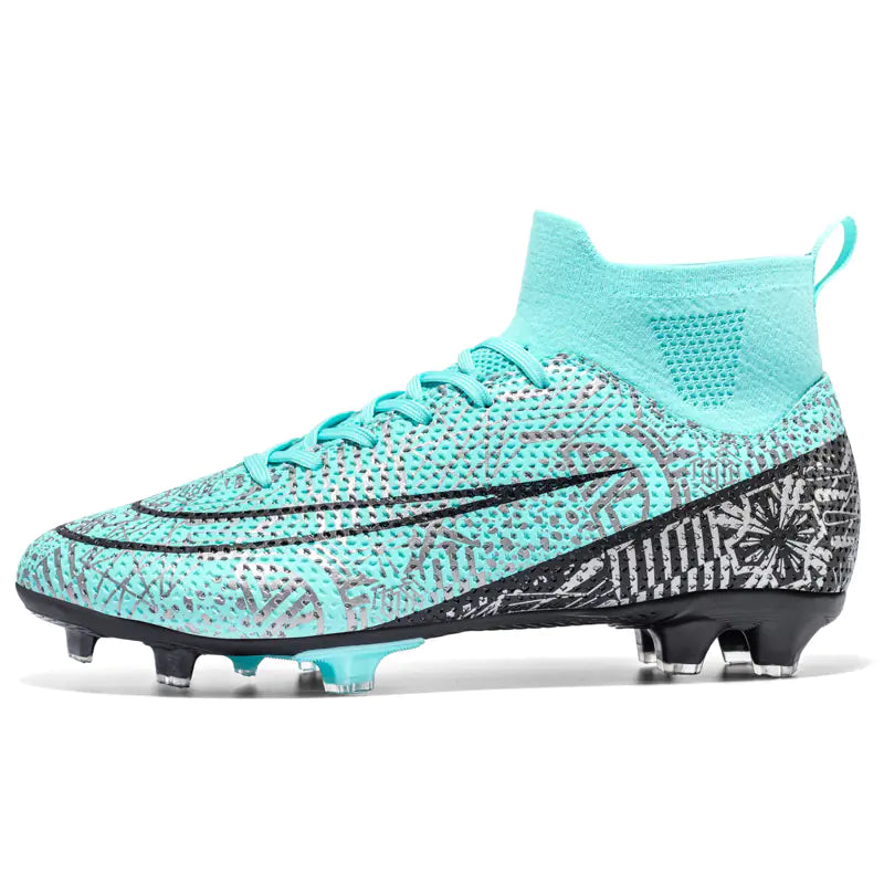 High-Top Men's Football Shoes - Anti-Slip Microfiber
