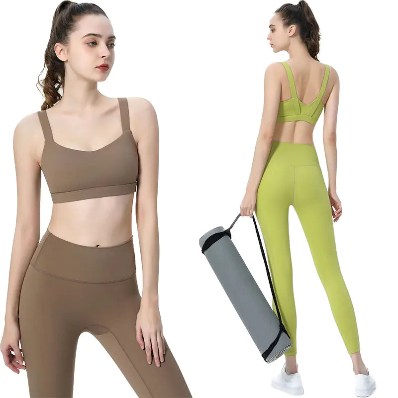 New Women's Sports Bra Yoga Tank Top Set for Fitness