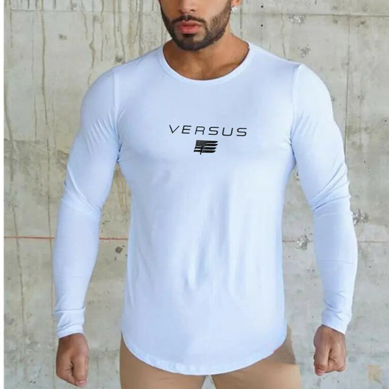 Men's Long Sleeve Fitness T-Shirt - Casual & Stylish