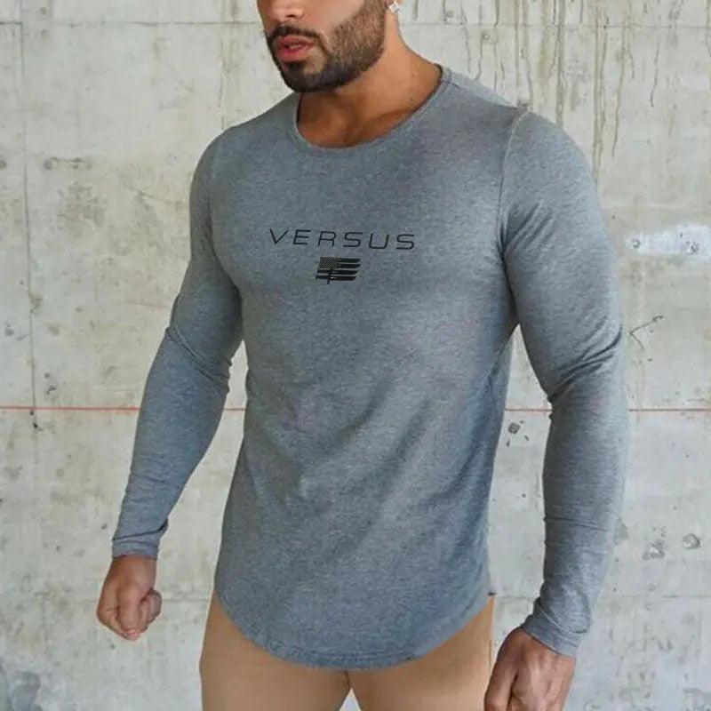 Men's Long Sleeve Fitness T-Shirt - Casual & Stylish