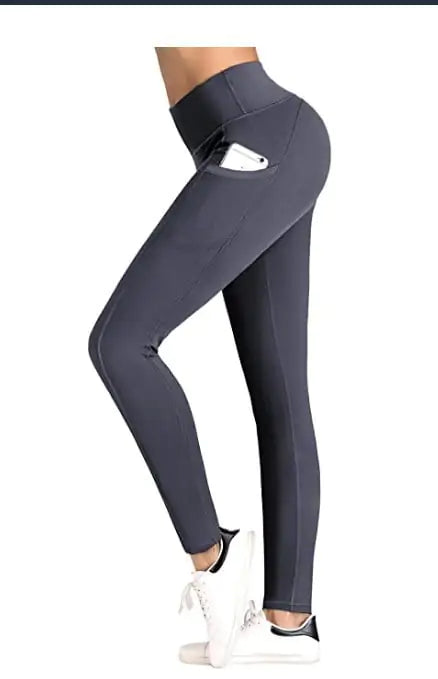 High-Waist Sports Trousers with Pockets for Fitness