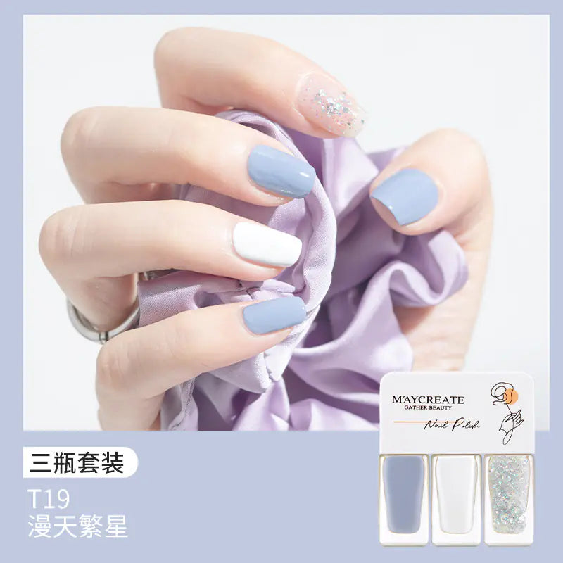 3-Piece Fast-Drying Peelable Nail Polish Set (20 Colors)