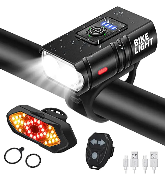 USB Rechargeable Aluminum Bicycle Front Light with Display