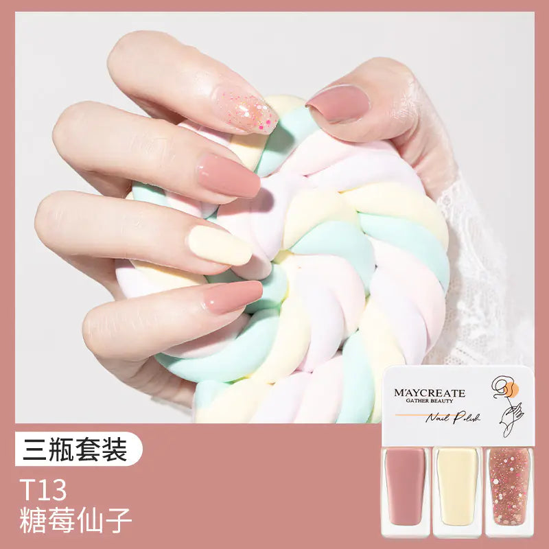 3-Piece Fast-Drying Peelable Nail Polish Set (20 Colors)