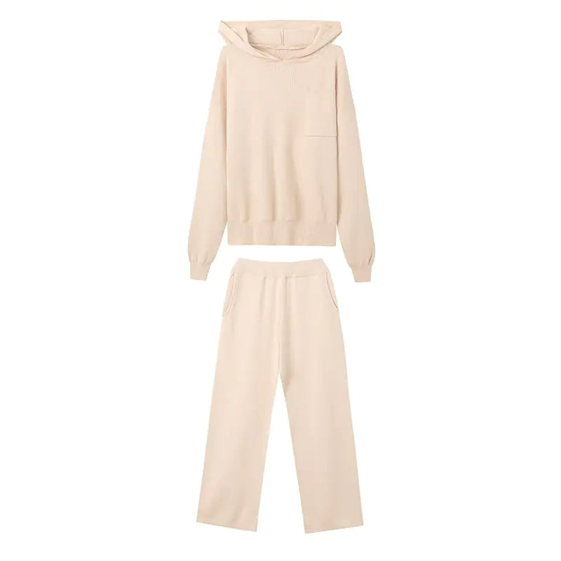 Women's Autumn Winter Loose Wide Leg Pants Set