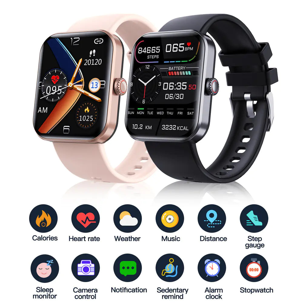 F57L Smart Watch with Temperature, Heart Rate & Step Tracker
