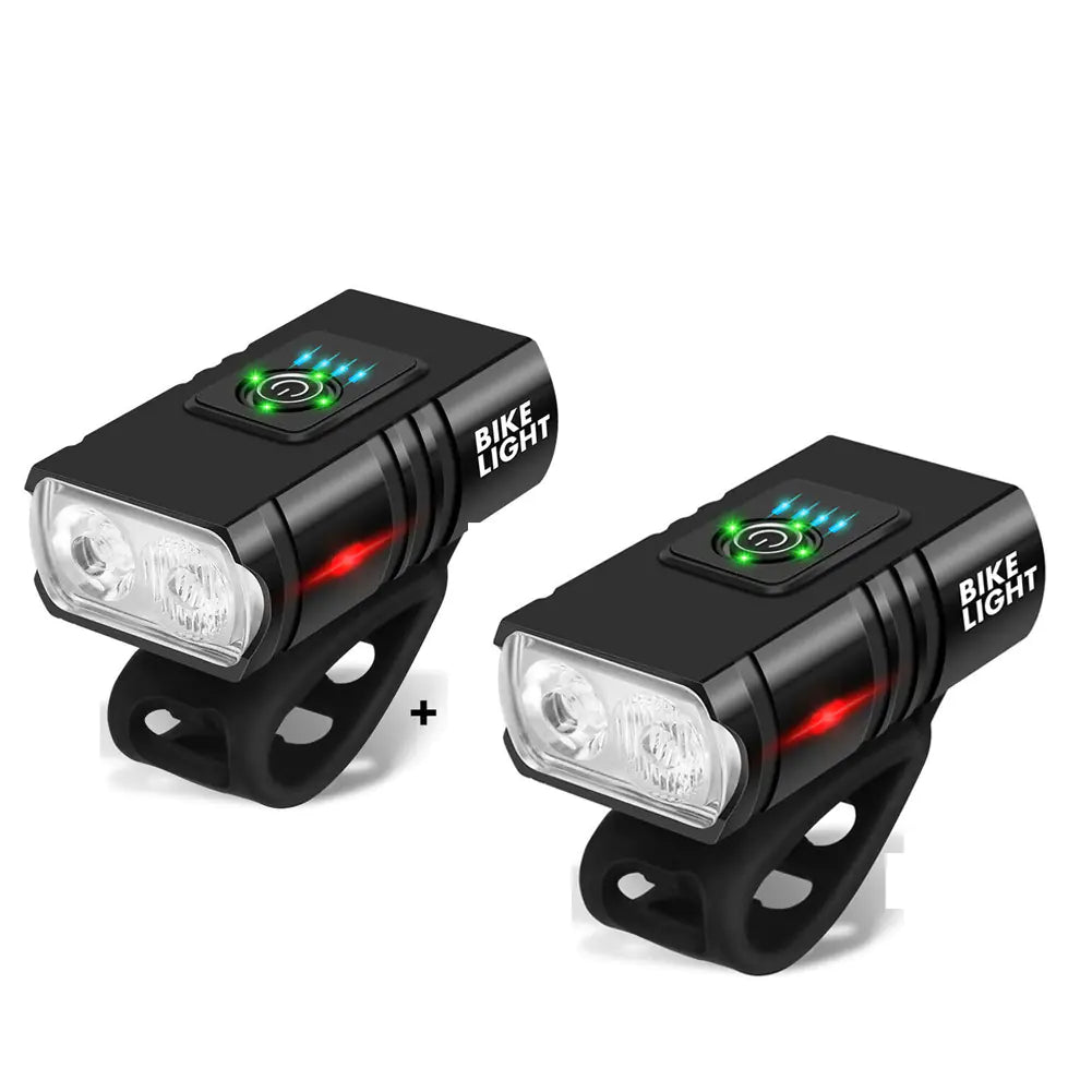 USB Rechargeable Aluminum Bicycle Front Light with Display