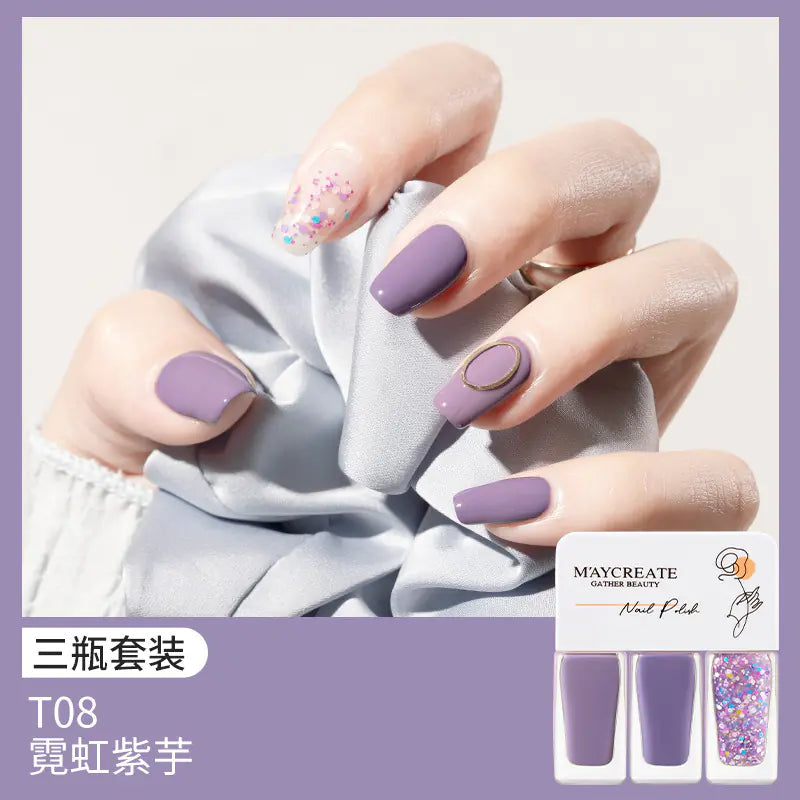 3-Piece Fast-Drying Peelable Nail Polish Set (20 Colors)
