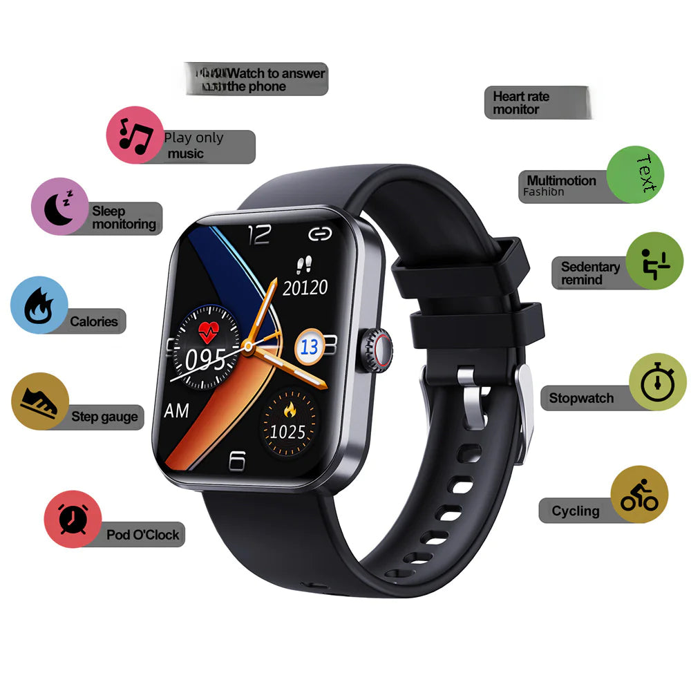 F57L Smart Watch with Temperature, Heart Rate & Step Tracker