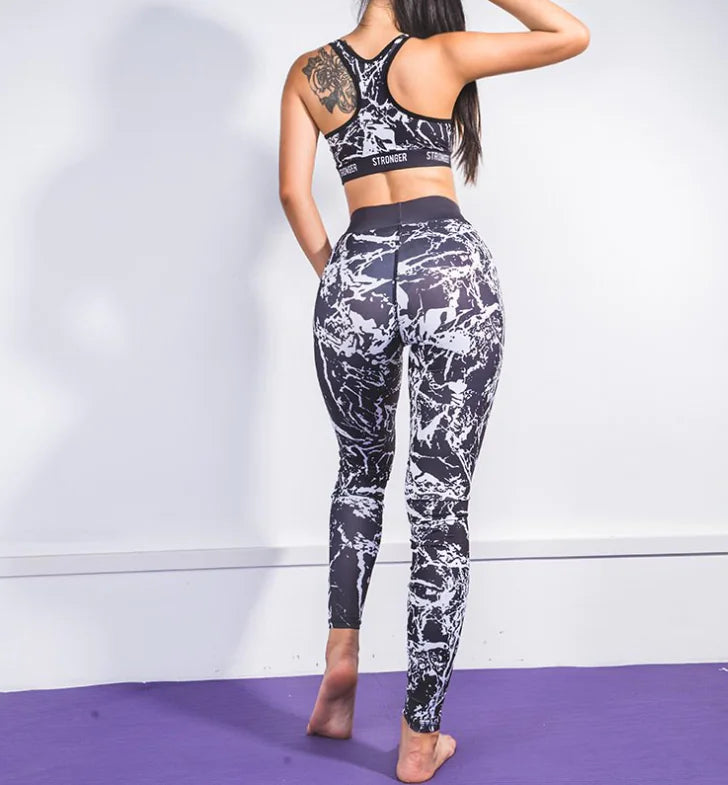 Printed Yoga Set for Sports and Exercise