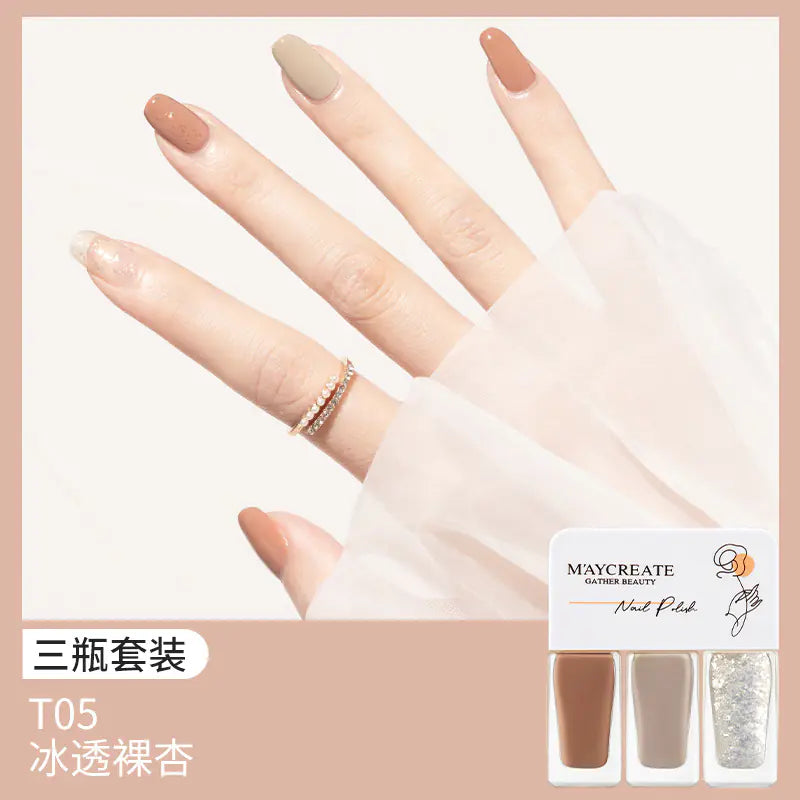 3-Piece Fast-Drying Peelable Nail Polish Set (20 Colors)