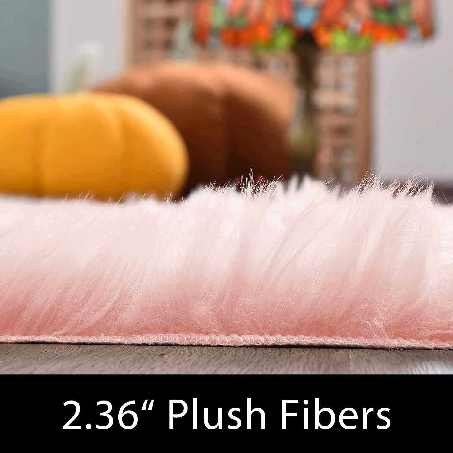 Fur Rug 3X5, Faux Fur Sheepskin Rug for Living Room, Fuzzy Rugs for Teen Girls Bedroom, Nursery, Luxury Room Decor, Pink Fur Rug, Rectangle