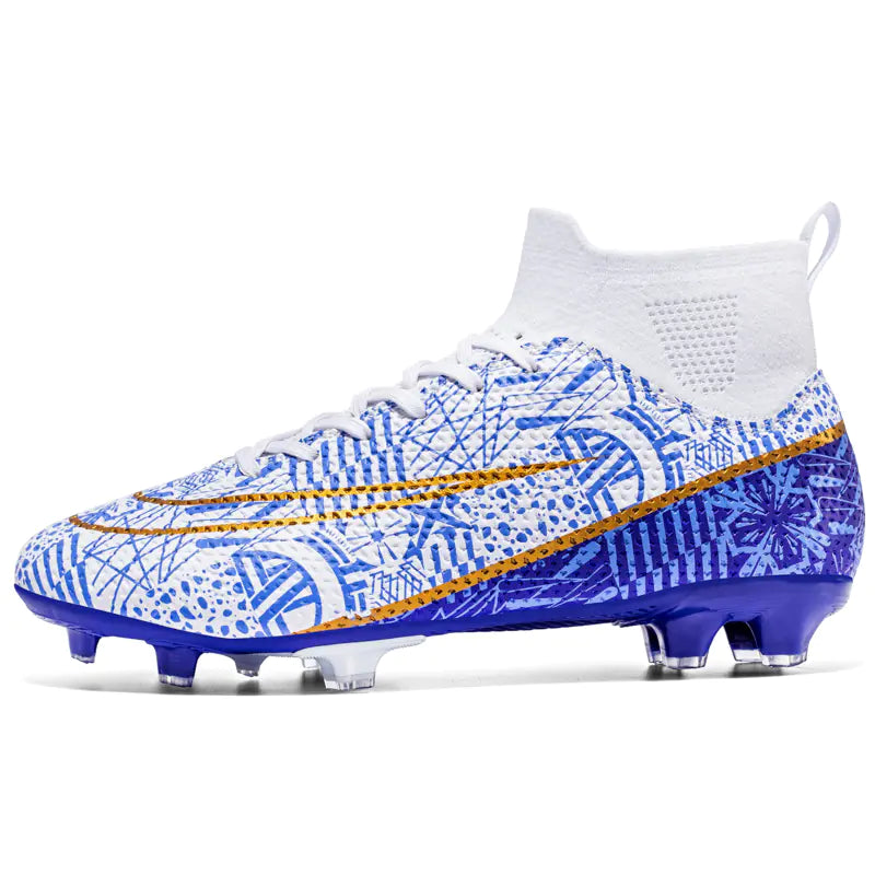High-Top Men's Football Shoes - Anti-Slip Microfiber