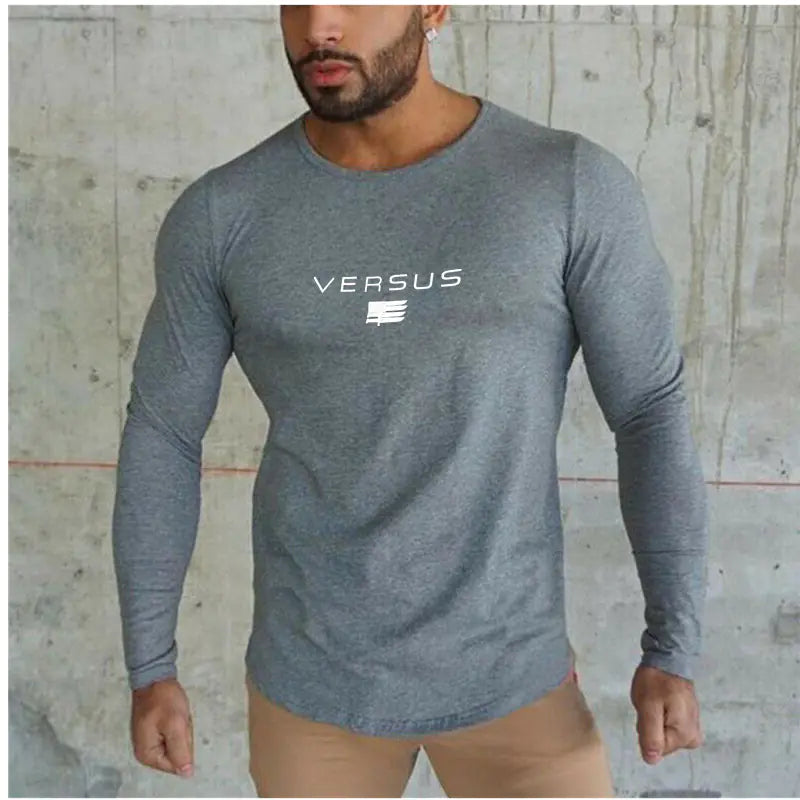 Men's Long Sleeve Fitness T-Shirt - Casual & Stylish