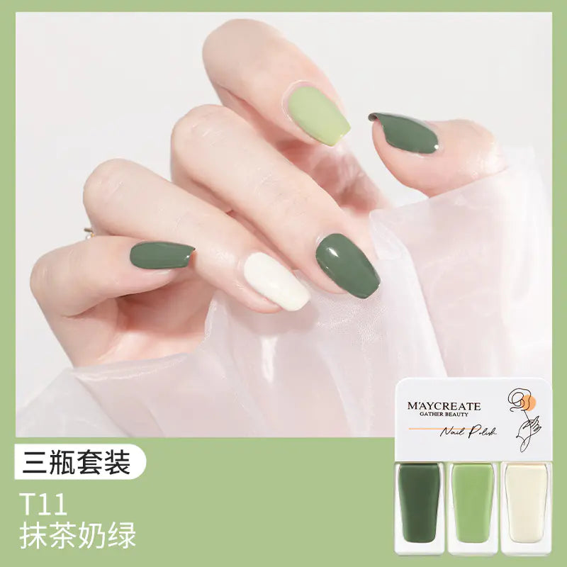 3-Piece Fast-Drying Peelable Nail Polish Set (20 Colors)