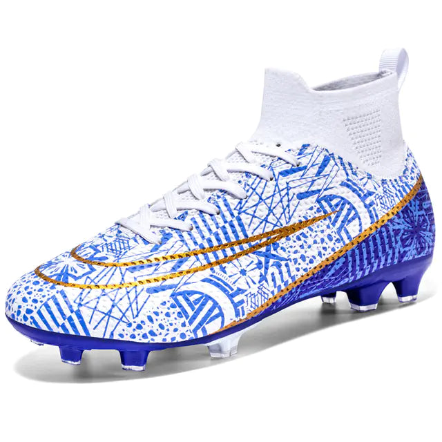 High-Top Men's Football Shoes - Anti-Slip Microfiber