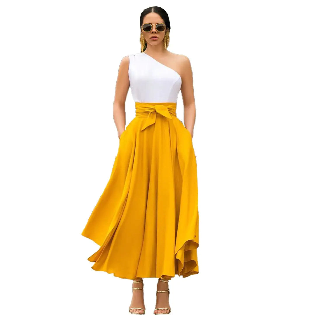 Elegant Solid Color Casual Skirt for Women