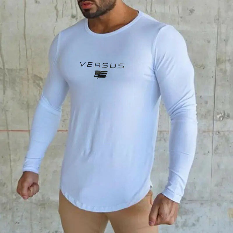 Men's Long Sleeve Fitness T-Shirt - Casual & Stylish